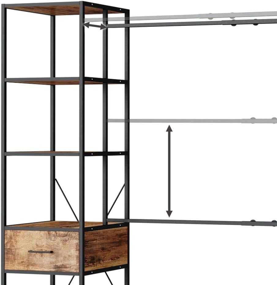 Armadio multifunzione Fyrk, Rovere rustico, 180 x 187 cm, combinabile con altri mobili Fyrk per un utilizzo modulare