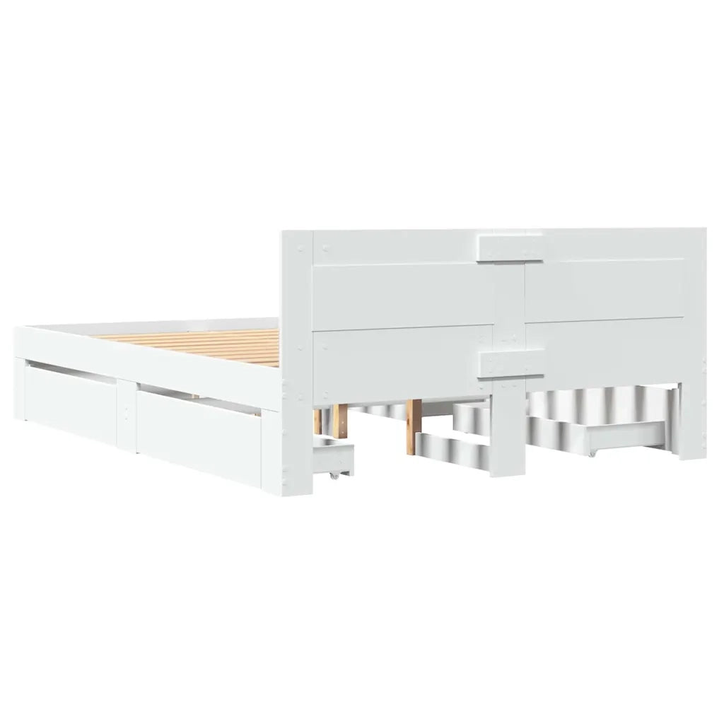 Struttura del letto 2 pcs Bianco 137 x 188 cm Legno multistrato 3402857