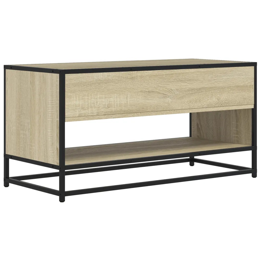 vidaXL Mobile TV Rovere Sonoma 91x40x46 cm Legno Multistrato e Metallo