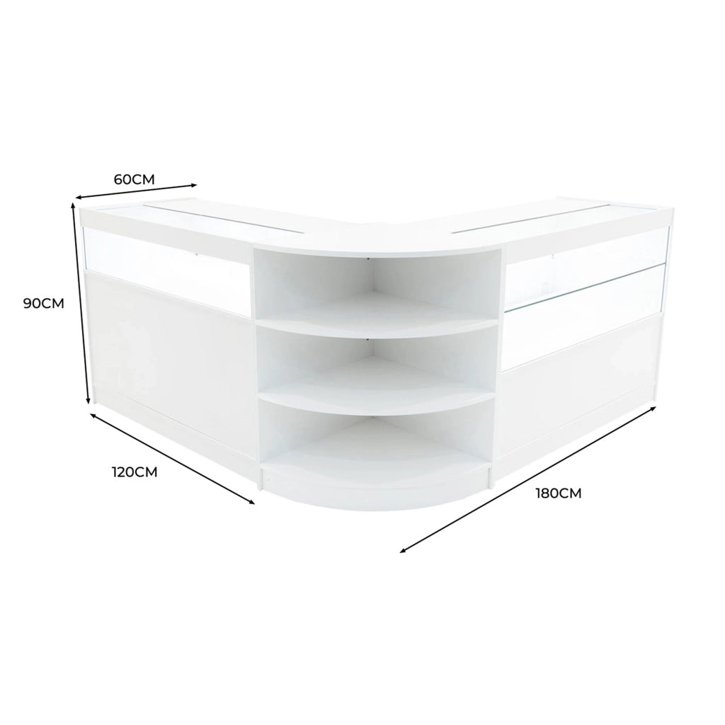 Set Banconi LED Bianco Harmonia B1200 C1200 LM60 Vetrina Negozio con Serratura