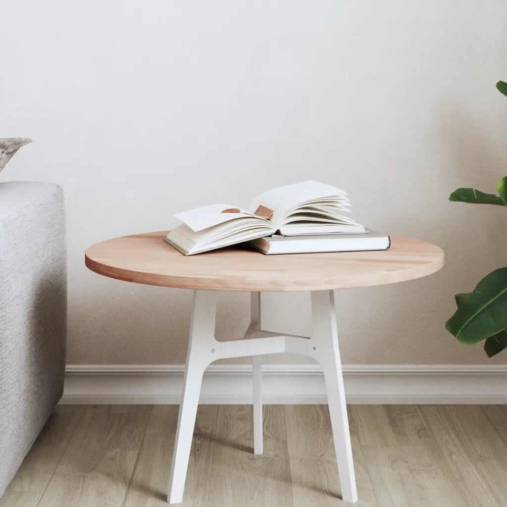 Piano per Tavolo Ã˜50x1,5 cm Rotondo in Legno Massello di Faggio