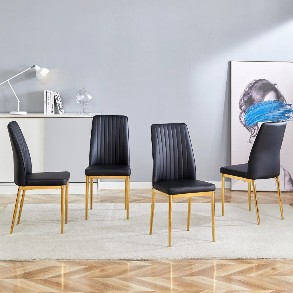 SEDIA Set da 4 pezzi 80x50x46,5 cm PU Nero/Oro