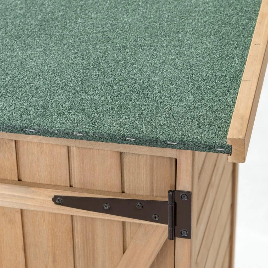 Armadio da giardino in legno, 140 x 50 x 162 cm, con 2 ripiani e 1 armadio, resistente alle intemperie, con ante bloccabili, armadietto degli attrezzi per terrazza, balcone