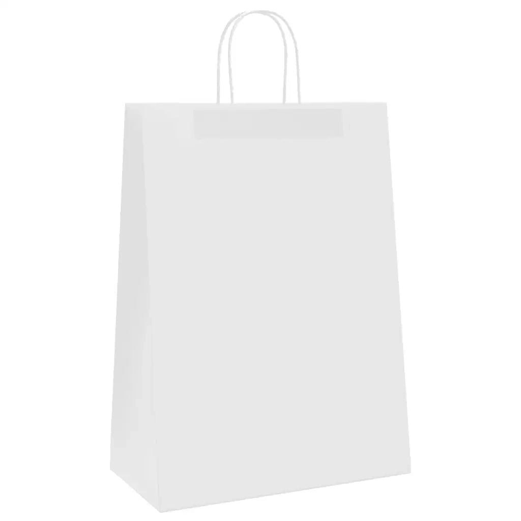 Sacchetti di Carta 50 pz con Manici Bianchi 32x17x44 cm 4101608