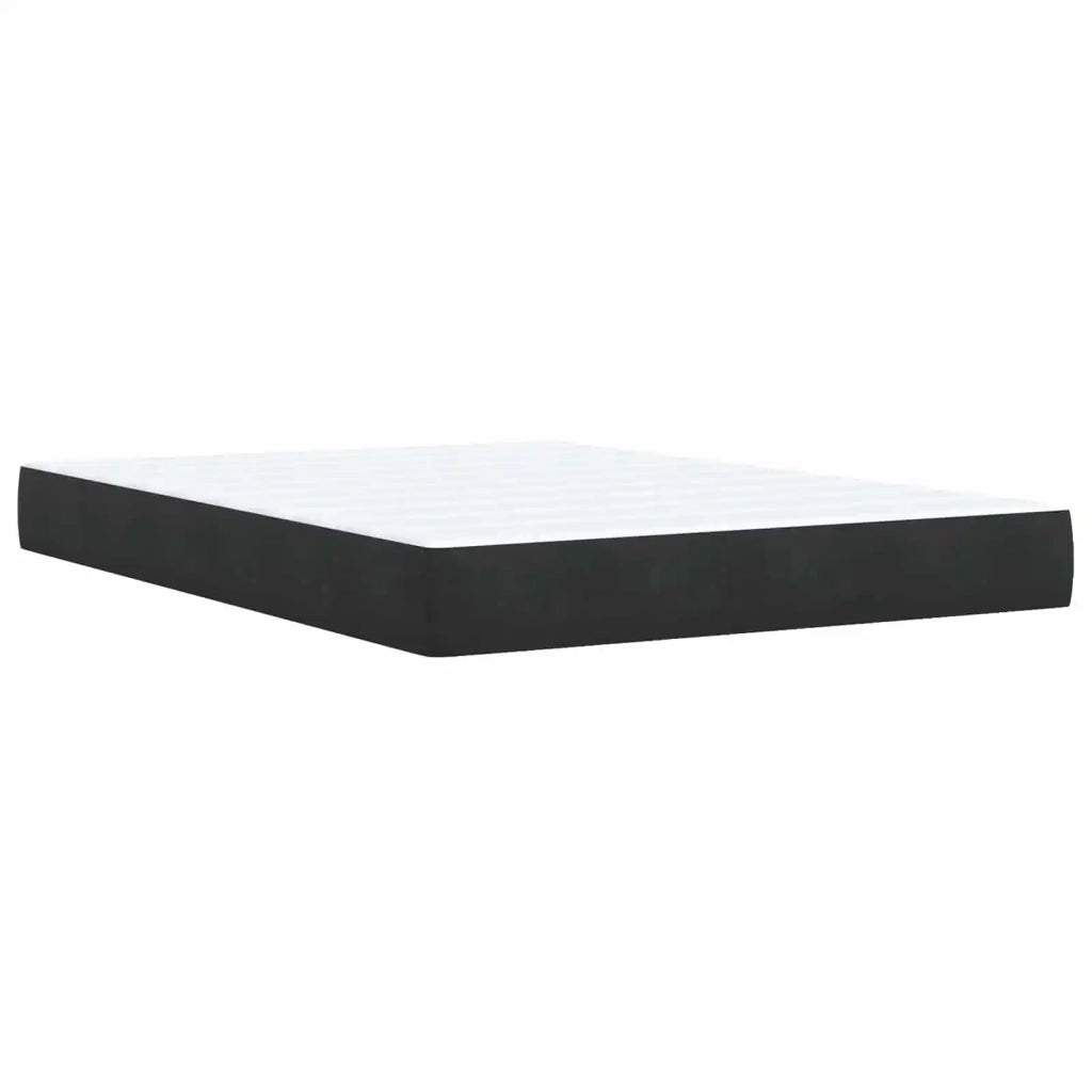 Letto box spring con materasso Nero 140 x 200 cm Velluto 3453664