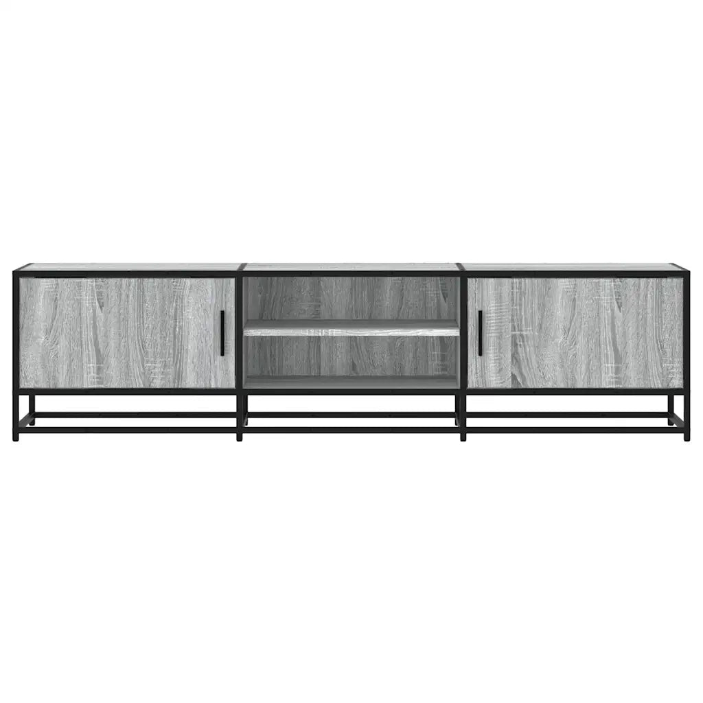 Mobile TV Grigio Sonoma 160x35x41cm Legno Multistrato e Metallo 848847