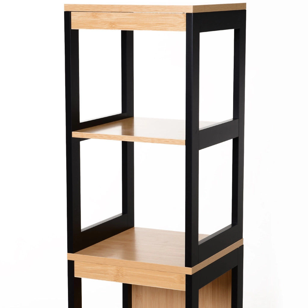 Colonna Rangement per Bagno ¨C Zephmum ¨C Nero Bamb¨´ 30x30x144 cm