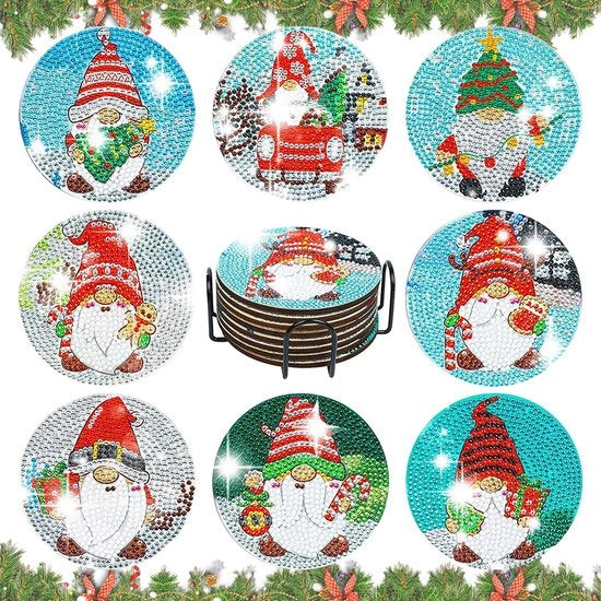 Impianti per Diamond Painting 8 pezzi, Impianti per Diamond Painting con Supporto, Impianti per Diamond Painting 5D per Coppe, Calici, Vasi e Cucina, Regalo di Natale