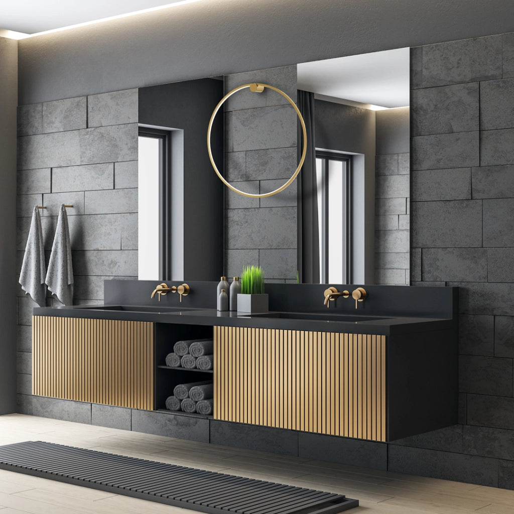 Applique bagno anello oro Ø80 LED 46W IP44 Milagro
