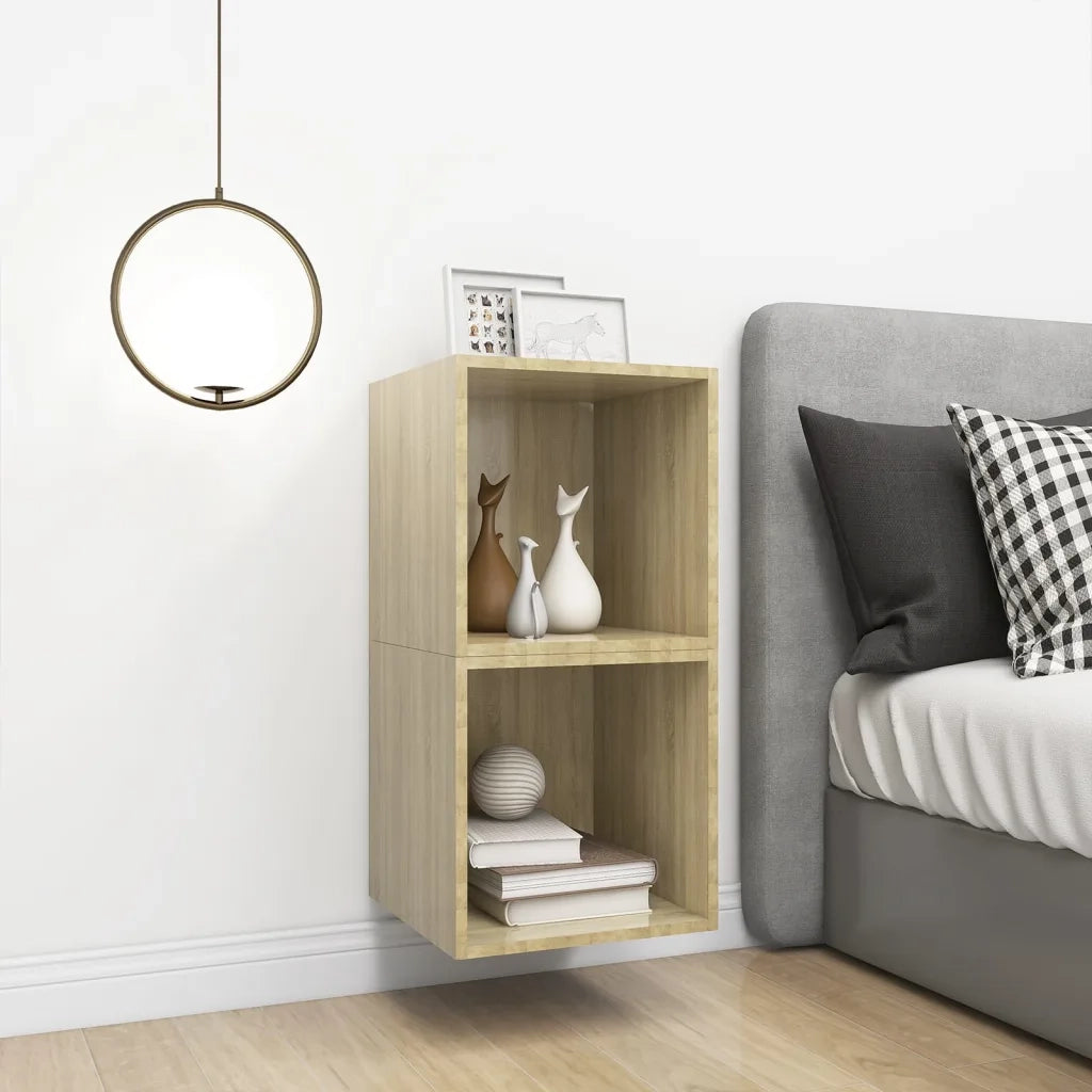 Armadietto a Muro | Mobili a Muro 2 pz Rovere Sonoma 37x37x37 cm Legno Multistrato