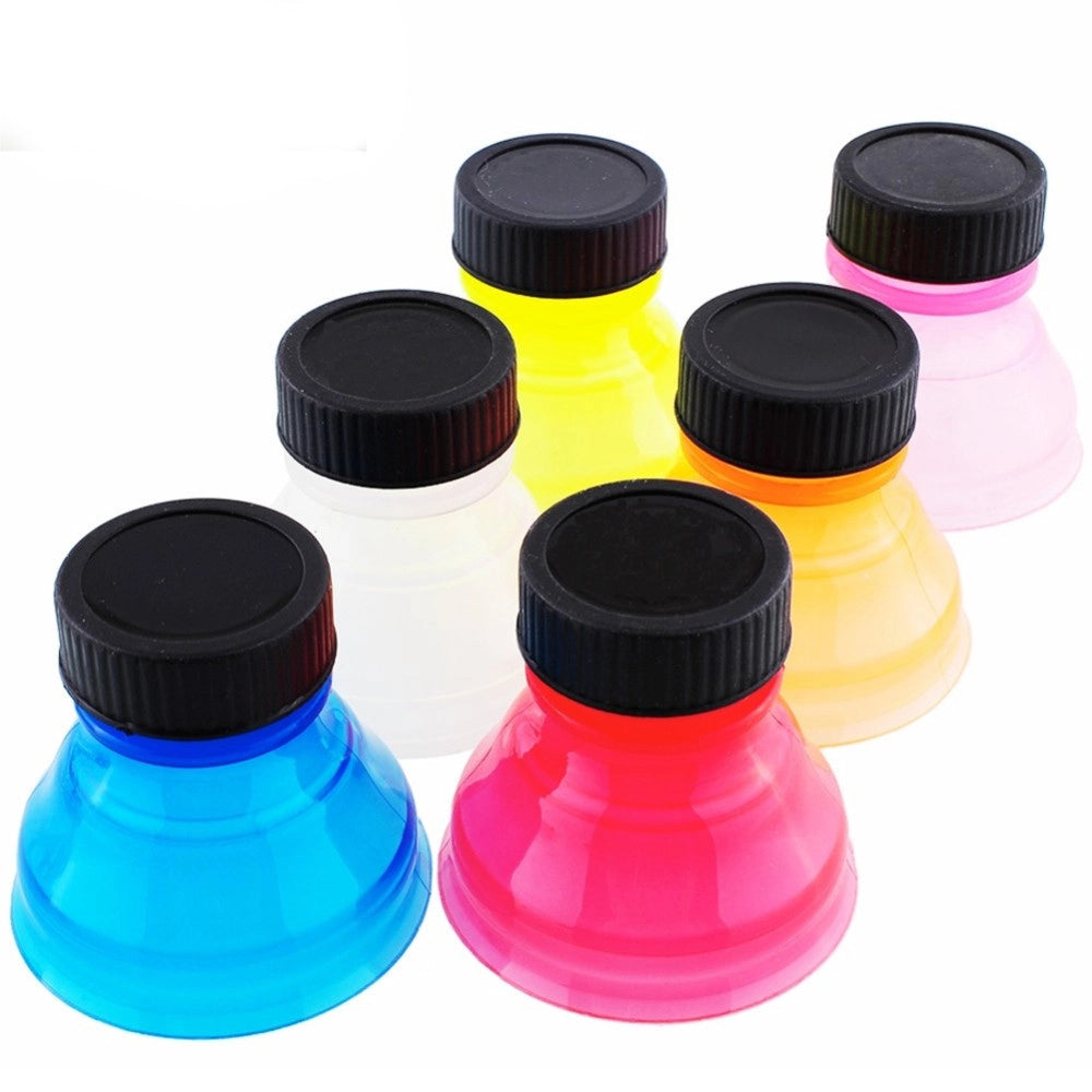 Trade Shop - Set 6 Pezzi Tappi Per Lattine Addattatore Lattina In Bottiglia Universale Colori -
