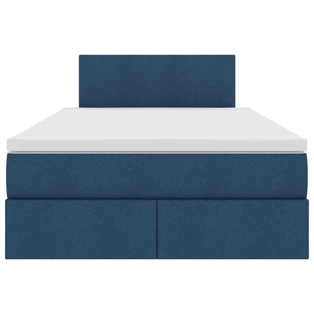 Letto con contenitore LED e materasso Blu 120 x 190 cm Tessuto