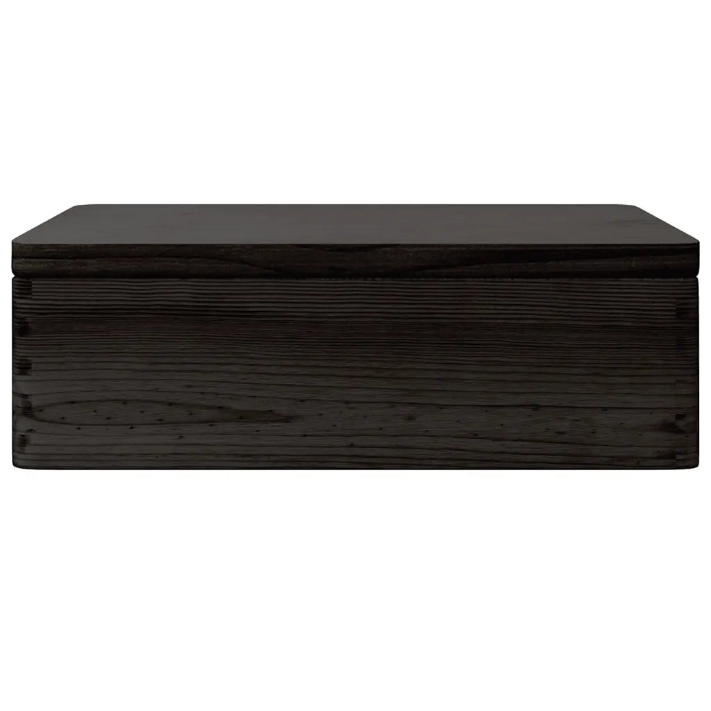 Scatola in Legno con Coperchio Nero 40x30x13cm in Legno di Pino