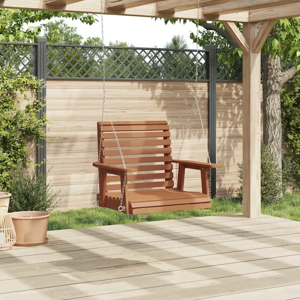 Dondolo da Giardino Catene in Metallo Marrone in Legno di Abete 4008979