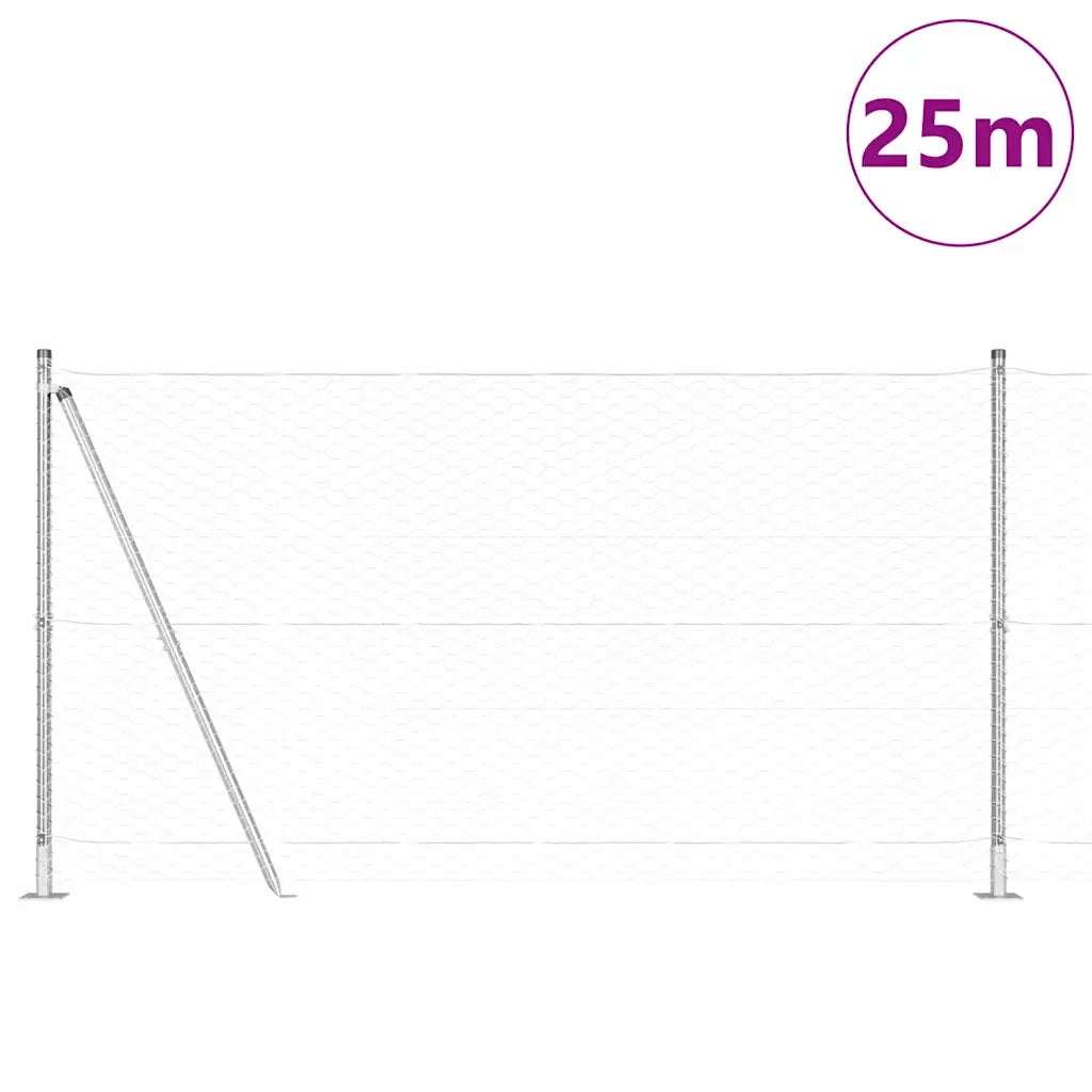 Palo della recinzione Argento 25 x 1,2 m (rete da 36 mm)
