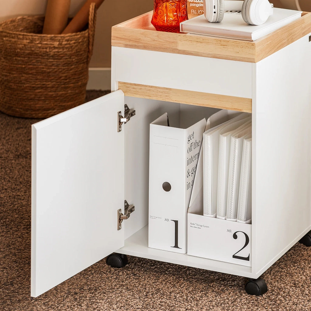 Carrello da ufficio Armadi archivio traslabili Supporto per Stampante 40x40x63 cm ASK03-W