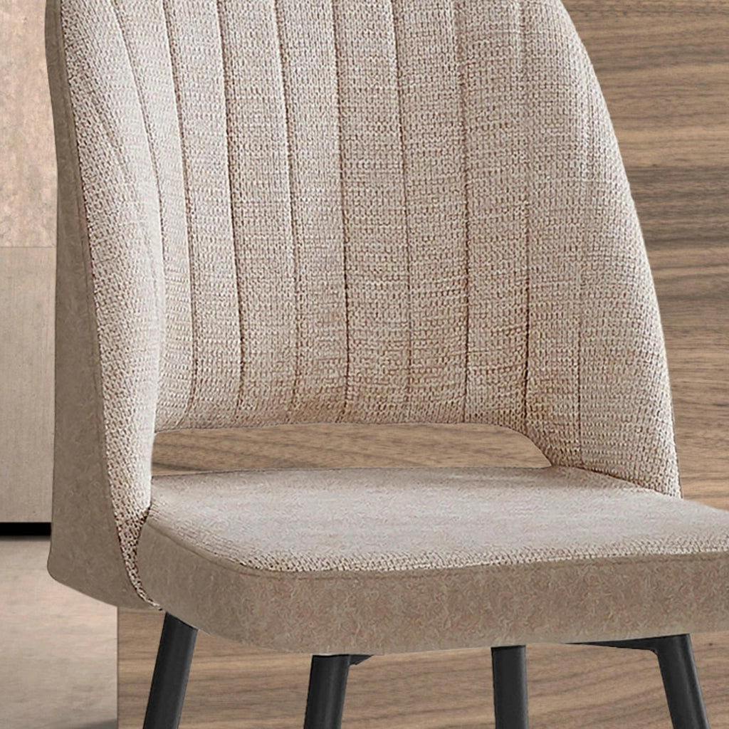 Set 2 sedie da pranzo Hispanohogar ferro e tessuto beige 88×50×60 cm