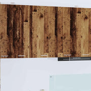 Armadio pensile con porta Legno Antico e Bianco 50 x 31 x 80 cm 884272