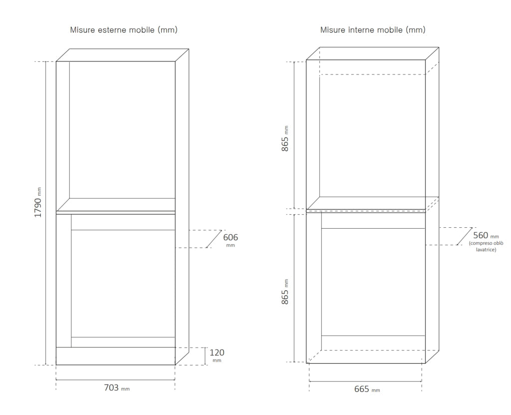 Vertical Washing Machine and Dryer Cabinet in Kit Model Double solid and durable.