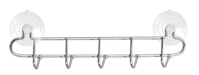 Appenditutto da Cucina Bagno Multiuso con Ventosa Inox Hooky 5 Ganci Artex
