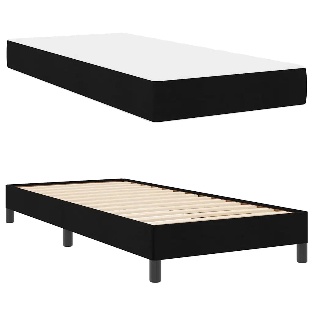 Letto a molle con materasso Nero 100 x 200 cm Tessuto 3398467