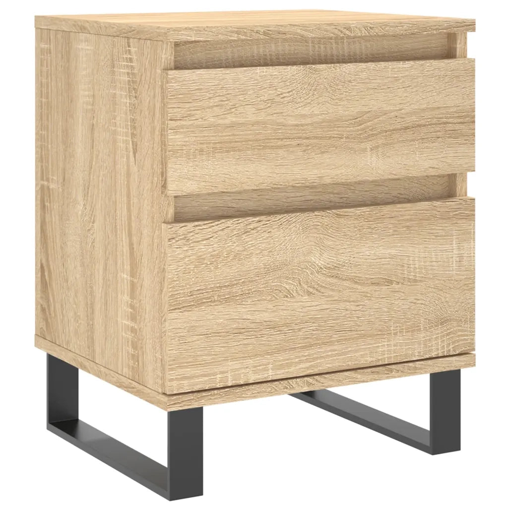 Set di 2 Comodini | Armadio da Notte | Mobiletto da notte Rovere Sonoma 40x35x50 cm in Legno Multistrato