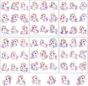 Sticker per Einhorn - 60 pezzi - Sticker in vinile - Decorazioni per DIY - Sticker per artigianato - Sticker per decorazione - Dimensioni 19,8 x 13,7 cm