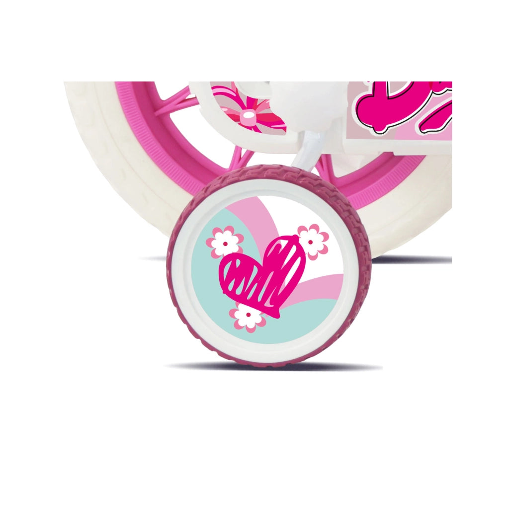Bicicletta per Bambine 12" Butterfly Freno Caliper e Stabilizzatori in Acciaio Hi-Ten Rosa