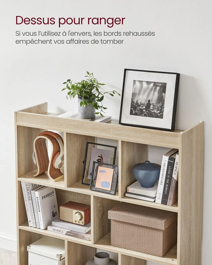 Libreria aperta mensola portaoggetti indipendente dimensioni: 97,5 x 30 x 100 cm beige 12_0004278