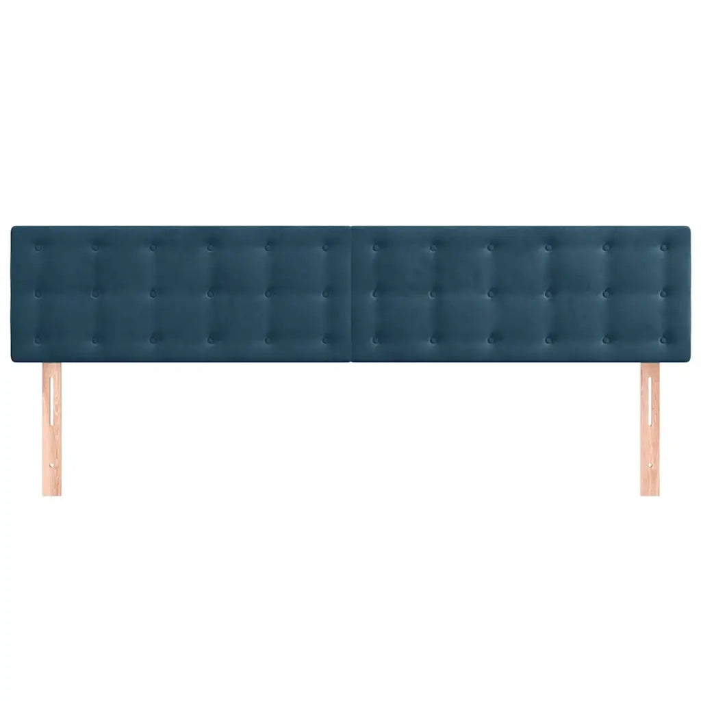 Testiera 2 pz-Set di 2 Testata-Testiera Decorativa Blu Scuro 80x5x78/88 cm in Velluto 279262