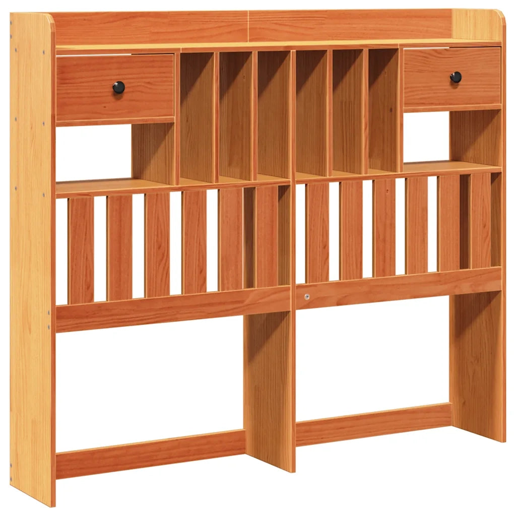 Letto Libreria senza Materasso Marrone Cera 160x200 cm in Pino 3322192