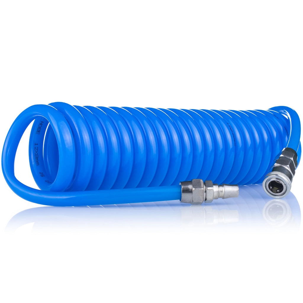 Tubo Pneumatico a Spirale Poliuretanico 8x12mm 5m – Resistente e Flessibile | Pressione 6-10 Bar