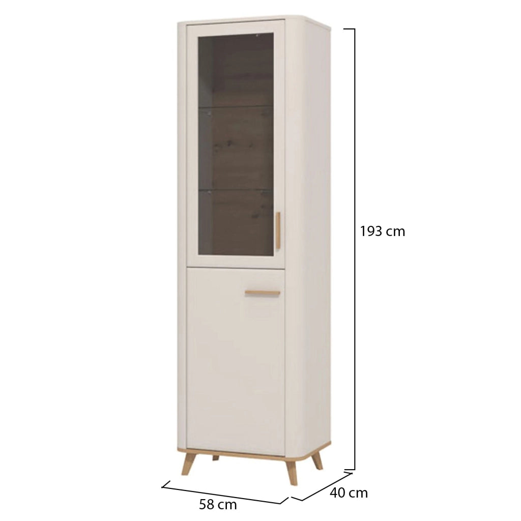 Mobile Espositore Sparso, Vetrina 4 Ripiani, 58x40x193h cm Beige