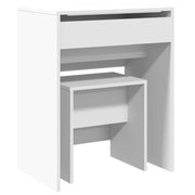 Toeletta | Tavolo da Trucco e Sgabello Bianco 60x40x113,5 cm