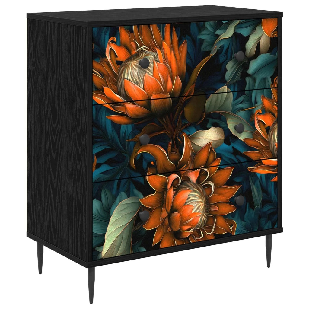 Cassettiera LOCHEM Stampa arancione 66 x 36,5 x 76 cm 8007370