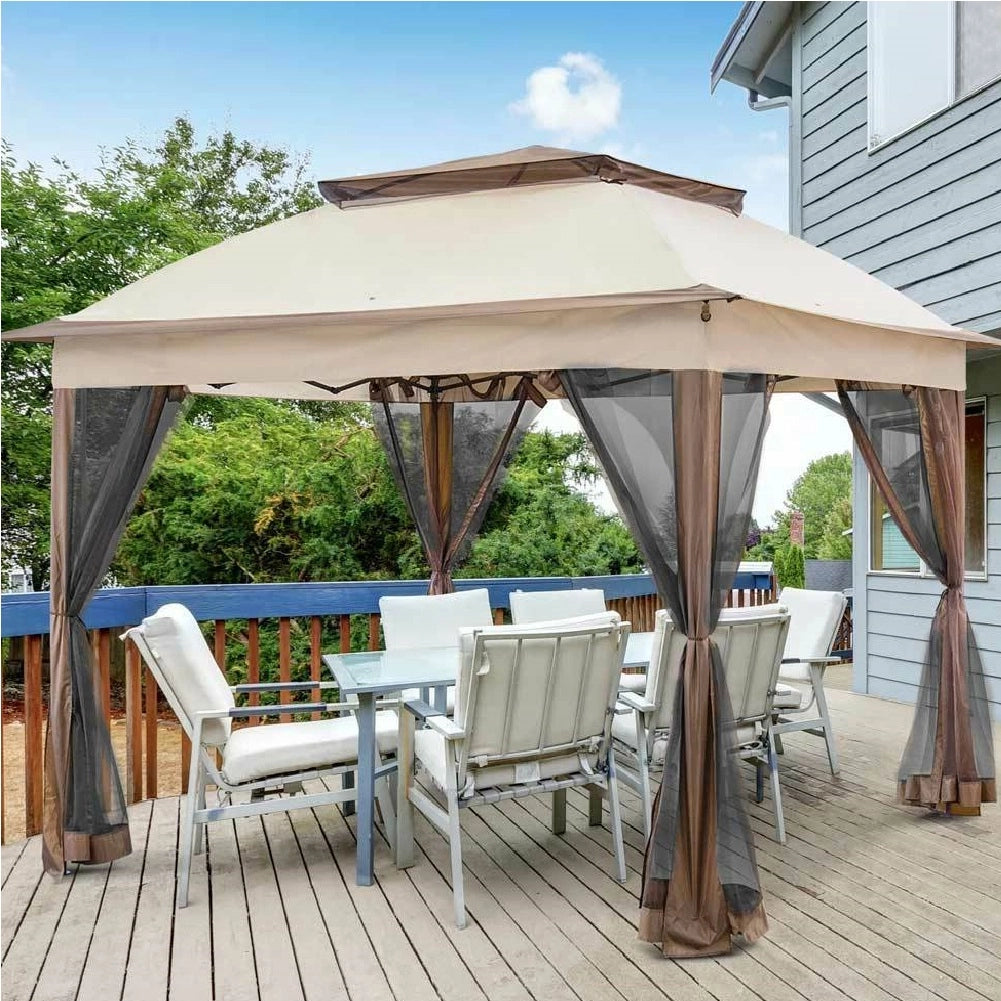 Gazebo da Giardino Pieghevole 3x3 con Zanzariere, Air Vent e Borsa per trasporto