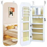 Mobile portagioielli 42 x 10 x 107,5 cm spazio di archiviazione ottimizzato illuminazione a LED stile moderno MDF bianco 20_0017132