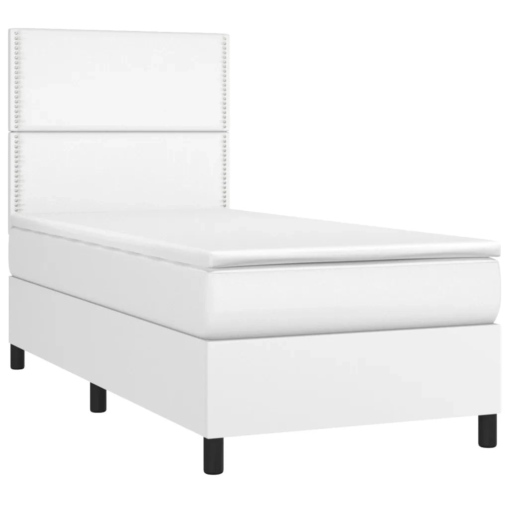 Giroletto Molle con Materasso e LED Bianco 100x200cm Similpelle 3135868