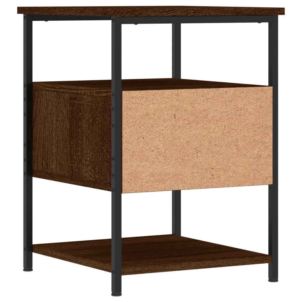 Comodini 2 pz-Set di 2 Tavolino da notte Rovere Marrone 40x42x56 cm in Legno Multistrato