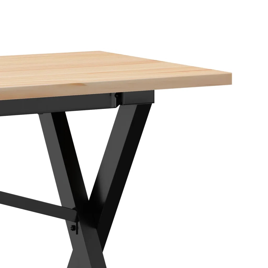 Tavolino Salotto Telaio a X-Tavolino da soggiorno 160x40x45 cm Legno Pino e Acciaio
