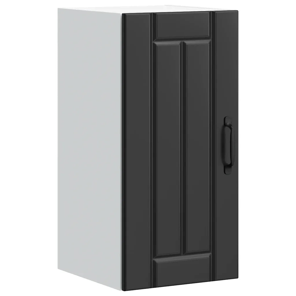 Pensile da cucina a parete in stile moderno 30 x 31 x 60 cm con pratiche ante in legno composito nero 02_0050133