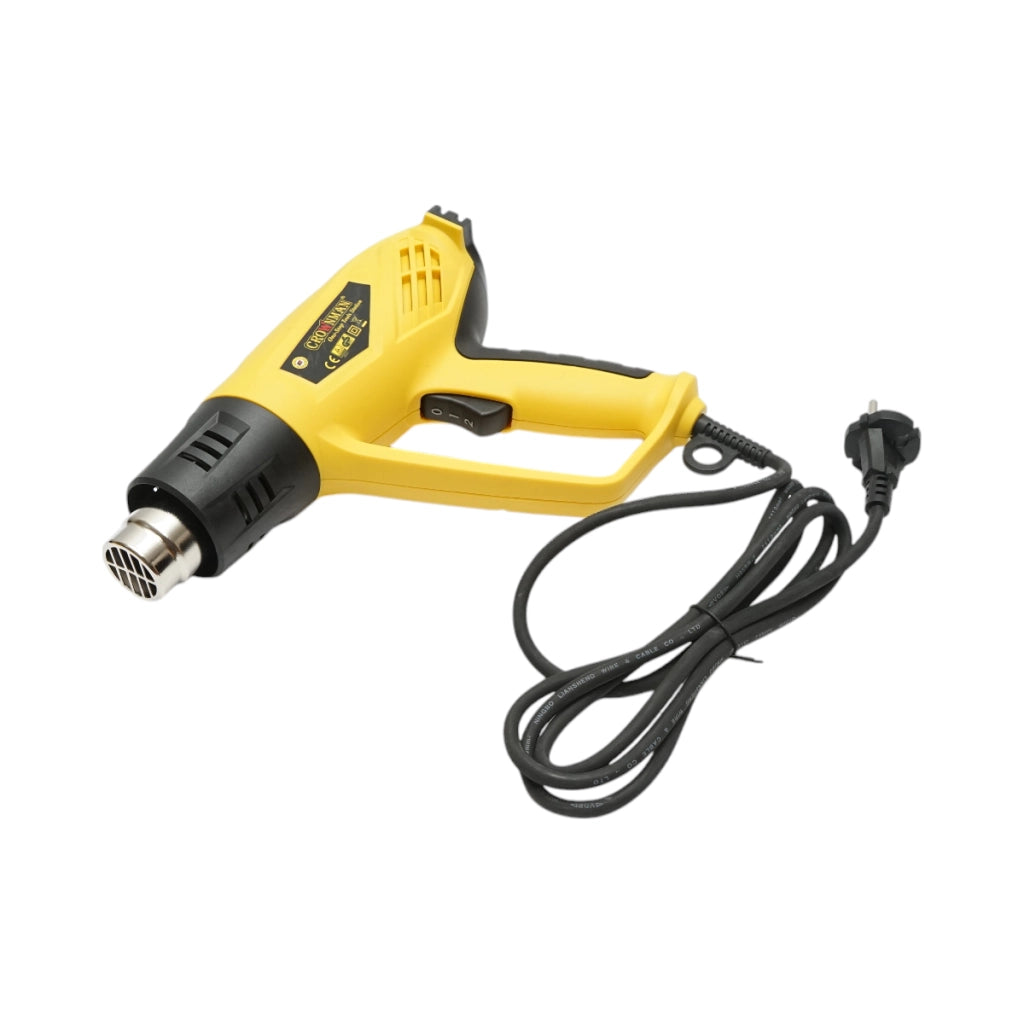Pistola ad aria calda Crownman 2000W, 220V, flusso d'aria 250/550 l/min, 2 livelli di temperatura 350/650°C