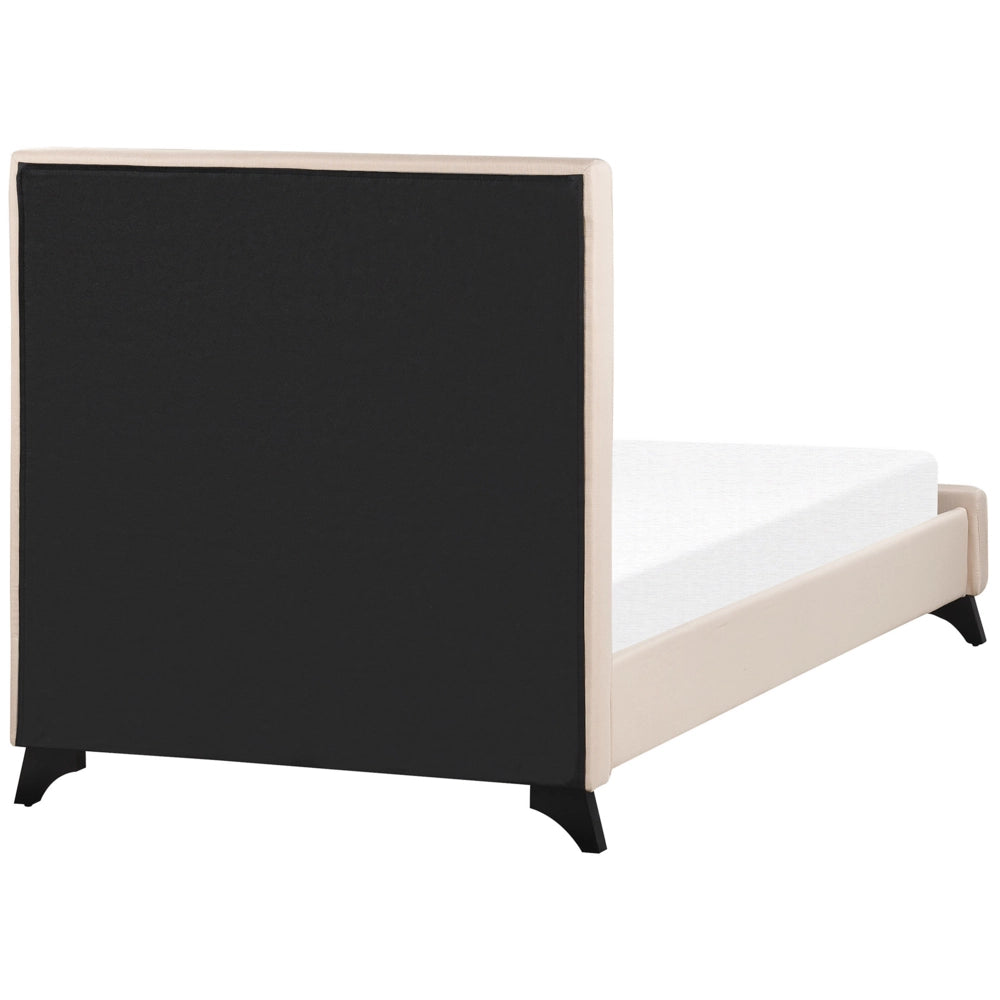 Letto singolo beige 90 x 200 cm imbottito in stile scandinavo
