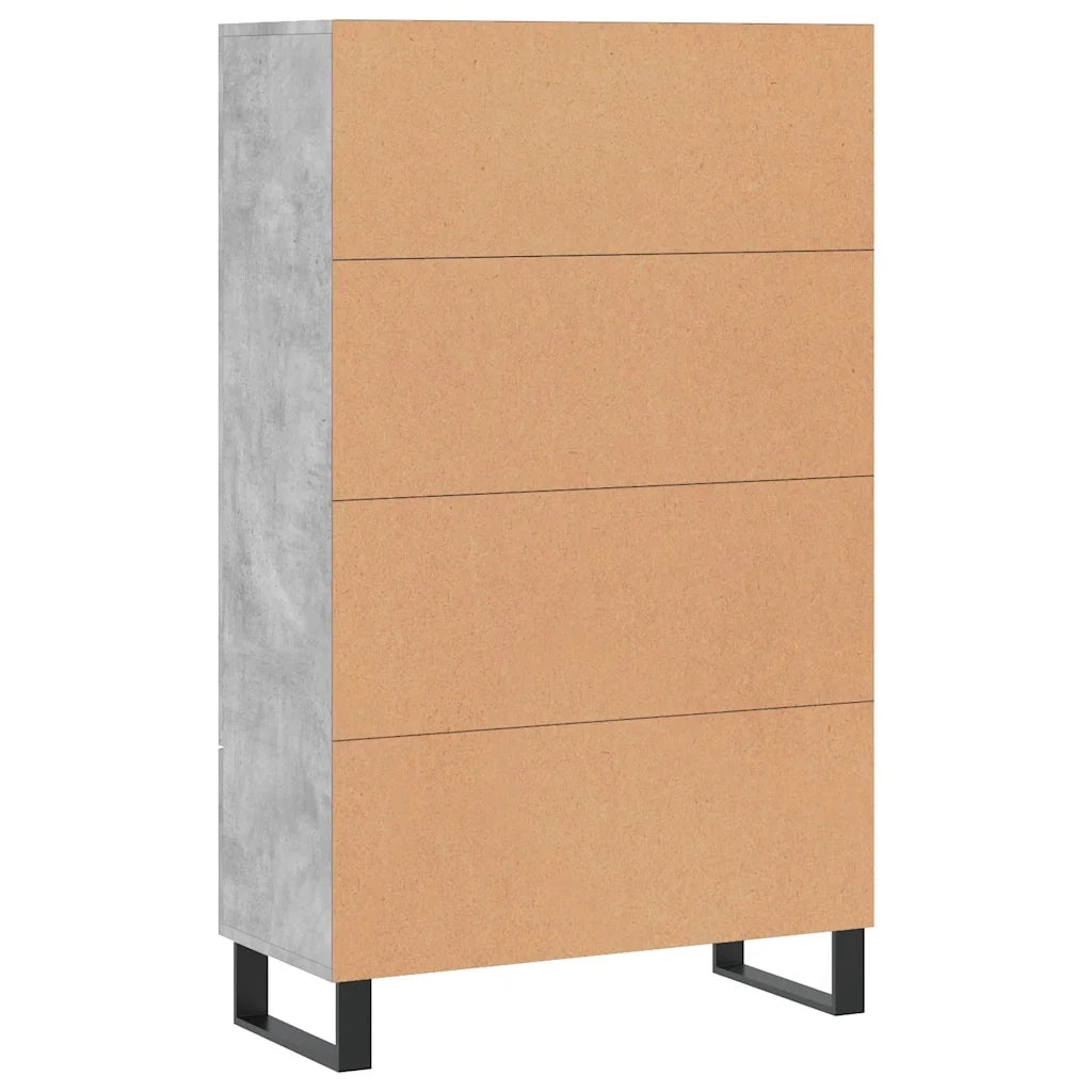 Credenza Grigio Cemento 69,5x31x115 cm in Legno Multistrato 828264