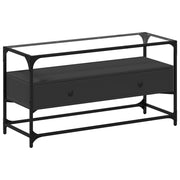 Mobile TV | Armadietto TV | Mobile Porta TV con Piano in Vetro Nero 98x35x51 cm Legno Multistrato