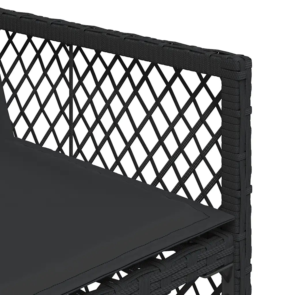 Set da Pranzo da Giardino 11 pz con Cuscini in Polyrattan Nero 3210751