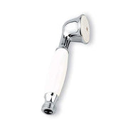 Doccetta bianca in ottone e ceramica stile retrò finitura cromo anticalcare Violetta DC 5000 Sphera