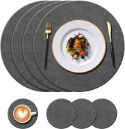 Set di Piatto di Legno - Resistente al Calore - Sottopiatto - 4 Pezzi - Design Moderno - Legno di Artigianato