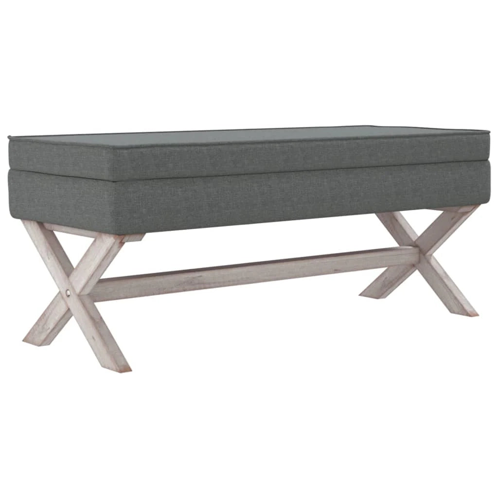 Sgabello contenitore 110 x 45 x 49 cm tessuto grigio scuro 02_0010791
