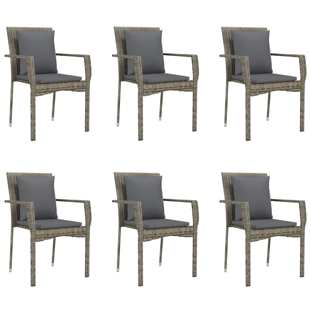 Set da pranzo da giardino in rattan nero e grigio da 7 pezzi con cuscini 02_0014909